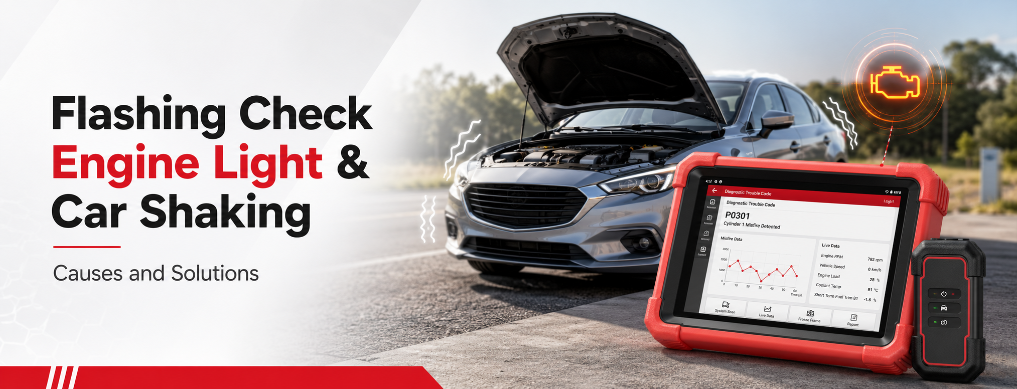 Flashing Check Engine Light and Car Shaking? Causes and Solutions