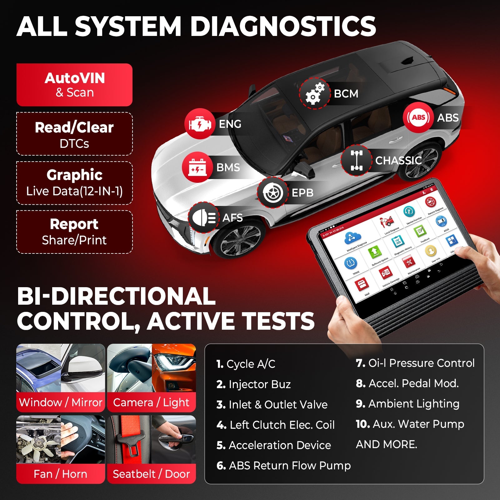 Launch X431 V+ 5.0 PRO3 Bidirectional OBD2 Diagnostic Scanner Key Coding