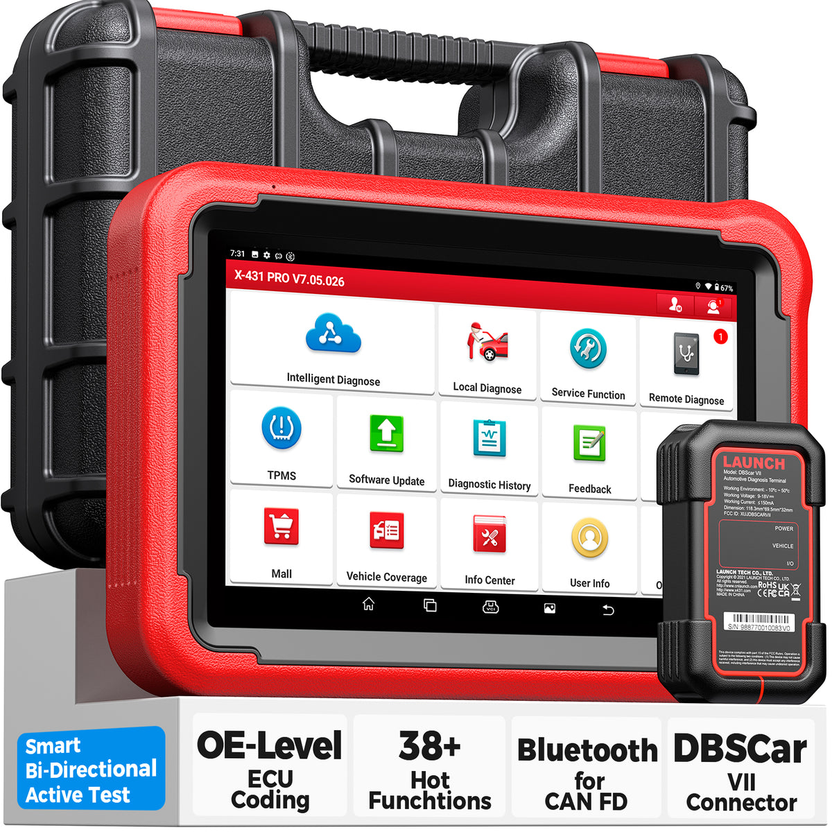 LAUNCH X431 PROS V5.0 2 Years Free Update Diagnostic Scanner with 31+ Reset Bidirectional Scanner