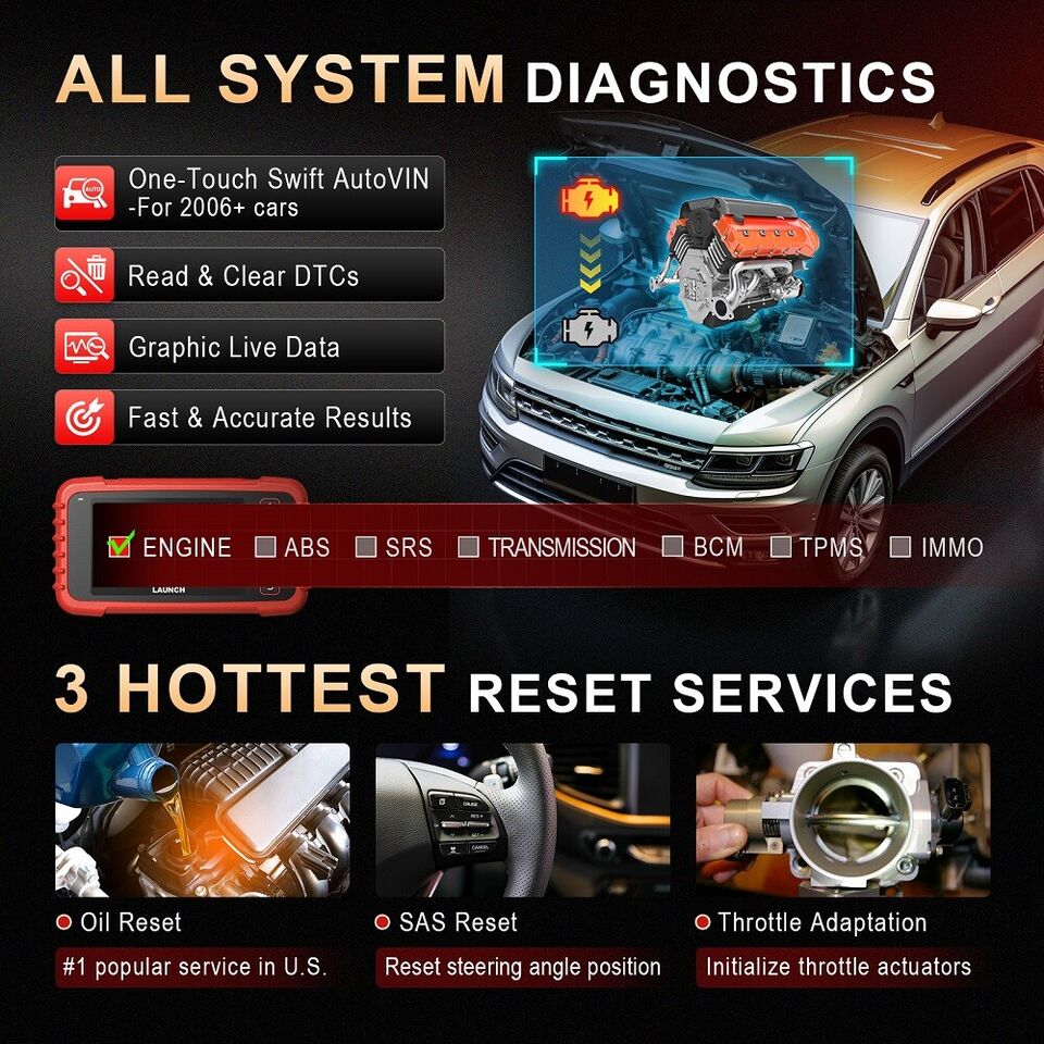 LAUNCH X431 CRP123X Plus Car ALL System OBD2 Scanner