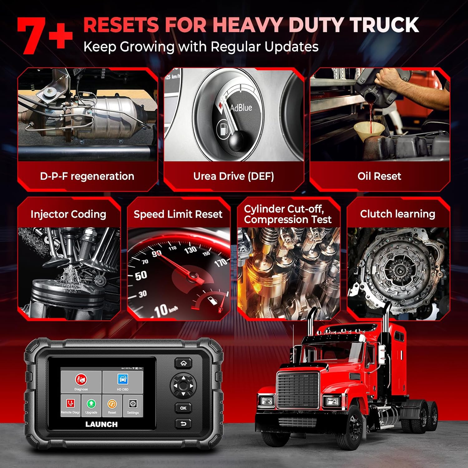 Launch CRP129 HD Commercial Heavy Duty Truck OBD2 Diagnostic Scanner