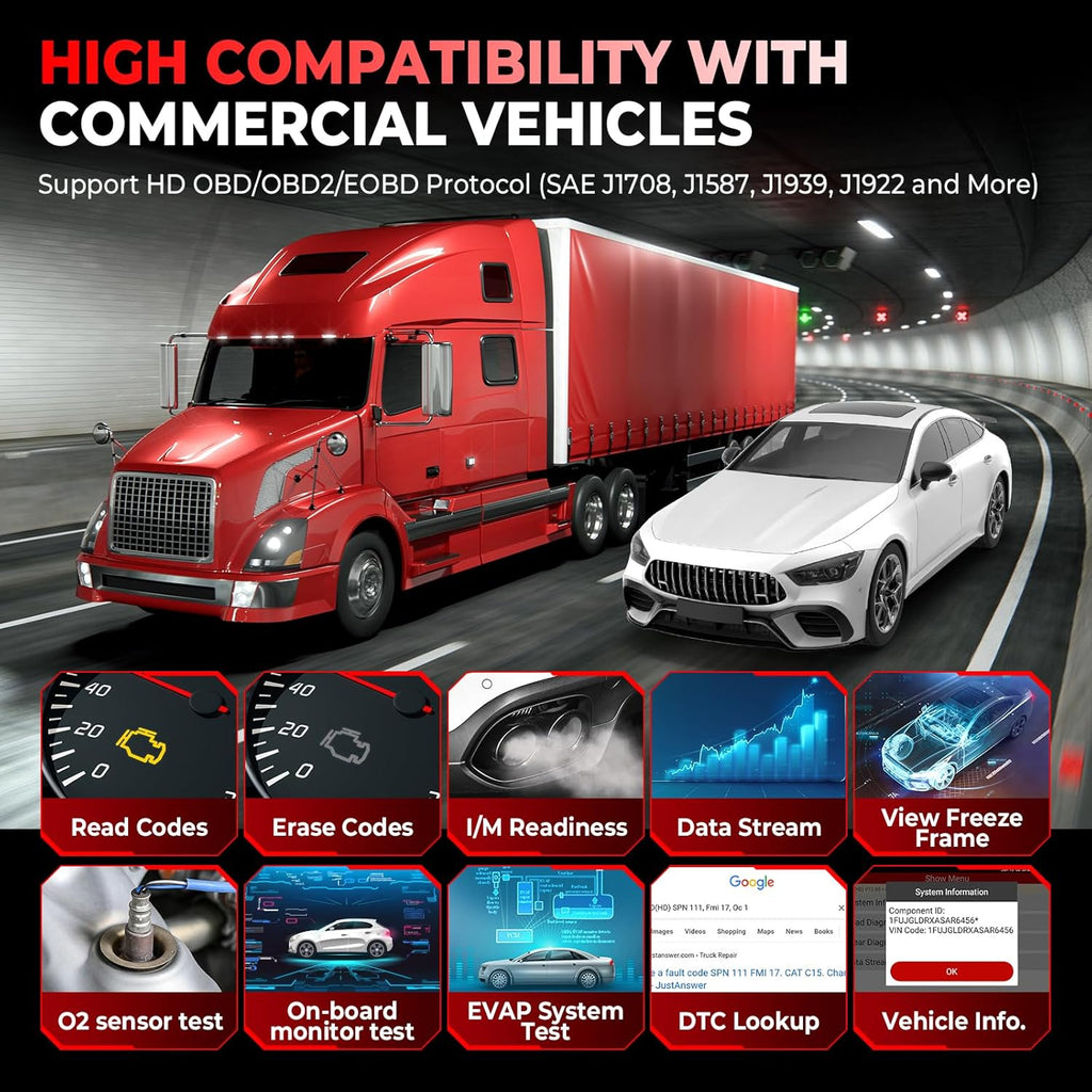 Launch CRP129 HD Commercial Heavy Duty Truck OBD2 Diagnostic Scanner