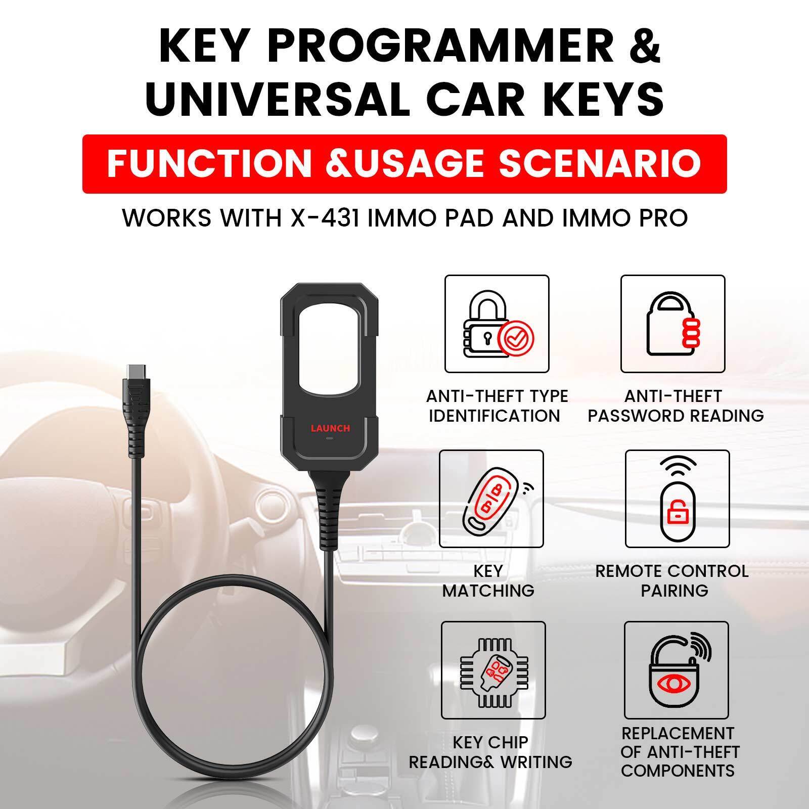 Launch X431 IMMO Key Programmer Remote/Chip Generation for PAD V/VII Secondary image