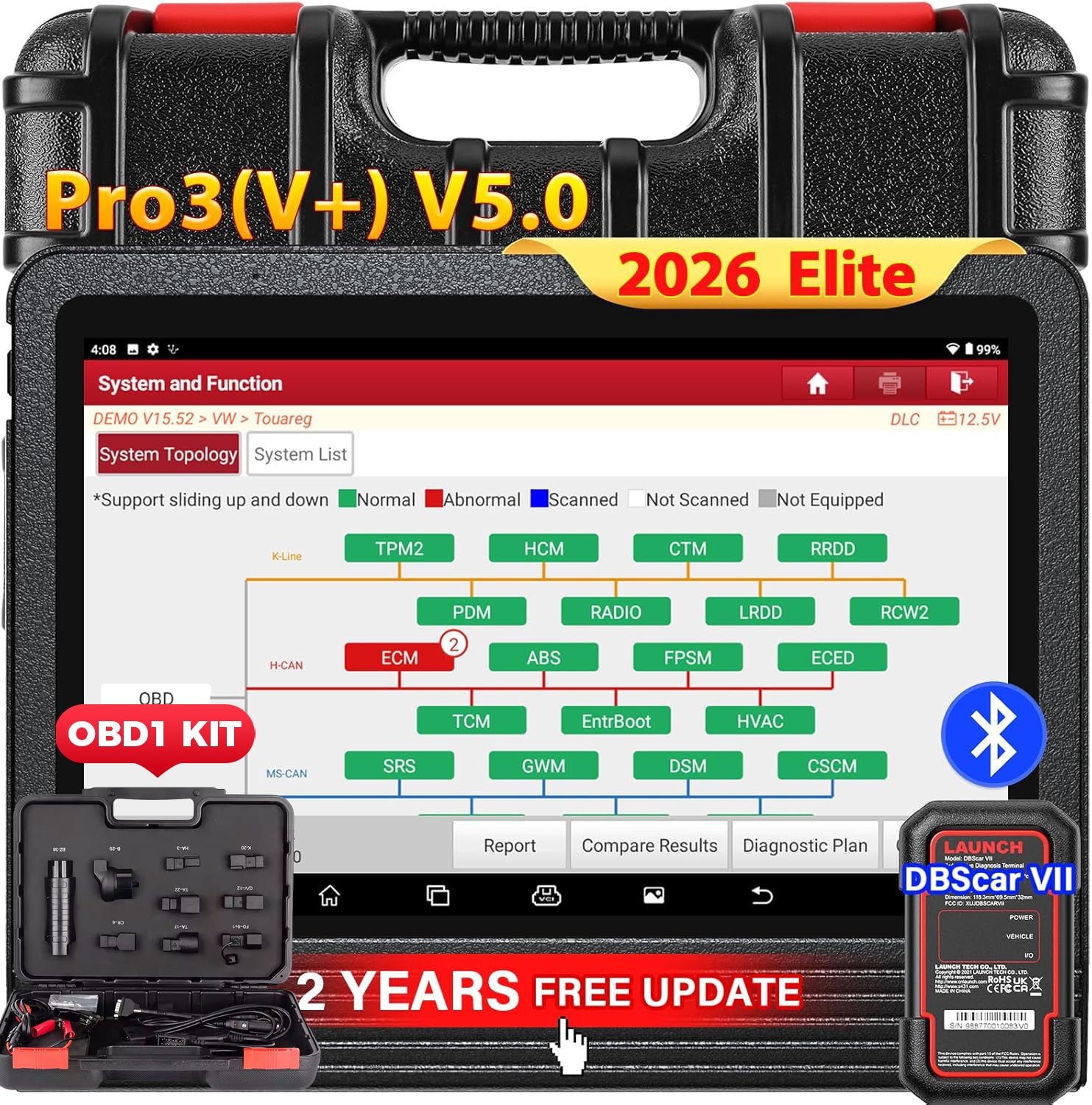 Launch X431 V+ 5.0 PRO3 Bidirectional OBD2 Diagnostic Scanner Key Coding